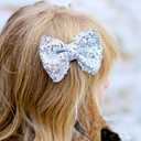 CLLOT Party Festival Baby Girls Sparkling Bows Clips 15PCS Glitter Sequins 4" Hair Bows Alligator Hair Clips for Girls Baby Children Toddlers