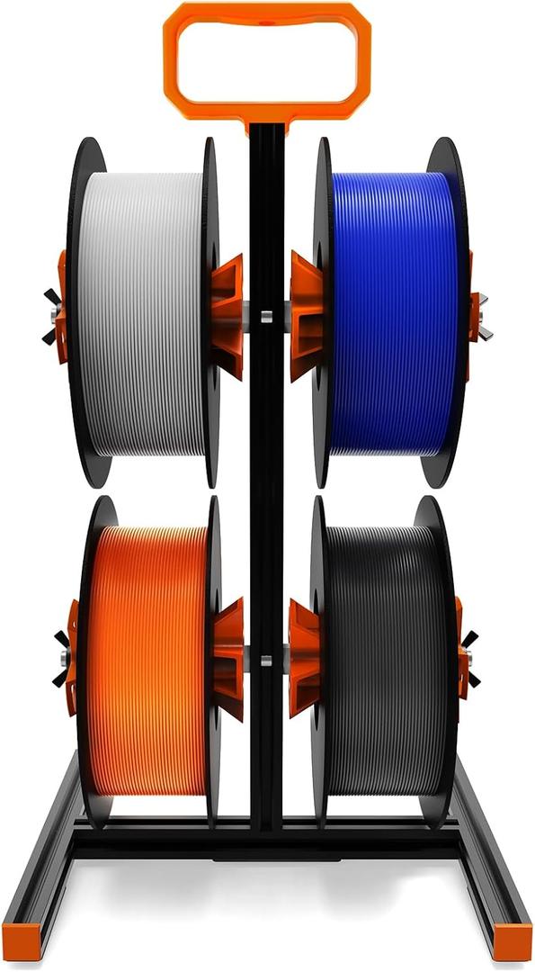 YOOPAI Filament Holder with Orange Handle Fits All Spools of Any Size and All Filament Types for PLA/PETG/ABS/TPU/Nylon/Other 3D Printing Materials, 3D Printer Filament Spool Holder Rack