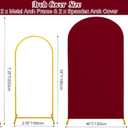 7.2FT, 6FT Wedding Arch Stand and Matching Burgundy Spandex Fitted Arch Backdrop Cover Set, Round Top Chiara Backdrop Stands and Covers for Birthday Party Baby Shower Banquet Arch Decor (Burgundy)