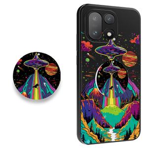 EMUYGIU for OnePlus 15 Case 5G Phone Minimalist Slim TPU Flexible Protective Cover Ultra-Thin Silicone Cute Protective Case (Spacecraft with Holder)