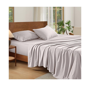 100% French Linen Sheets Natural Linen King Size Sheets Set, Breathable and Durable for Hot Sleepers, 4 Pcs Bed Sheets - 1 Flat Sheet, 1 Fitted Sheet, 2 Pillowcases