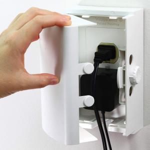 Baby Safety Outlet Cover BOX [Patent Pending] Double Lock for Much Better Toddler Proofing, Easier Operation, Simple 3 Step Install with Included Screws, Provides Extra Space Inside for Plugs, Adapters (1 Count (Pack of 1), White)