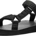 Women's Original Sandals Comfortable Quick-Drying Casual Sport Sandal Walking Hiking Water Sandals With Arch Support (7, Black)