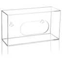 Acrylic Glove Box Holder Wall Mount Disposable Glove Dispenser Storage Organizer for Kitchen, Lab, Garages, Office, Clear (Single)