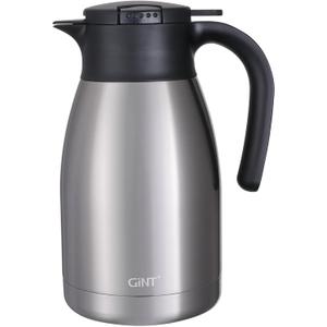 GiNT 51Oz Stainless Steel Thermal Coffee Carafe with Lid/Double Walled Vacuum Thermal Carafe / 12 Hour Heat Retention (Silver, 1.5L)
