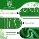 JarThenaAMCS 2 Pack St. Patrick's Day Hand Towel Cotton Embroidered Lucky Charm Bathroom Towel White Green Dish Towel for Irish Party Hand Drying Cleaning Cooking, 29.5 x 13.7 Inch