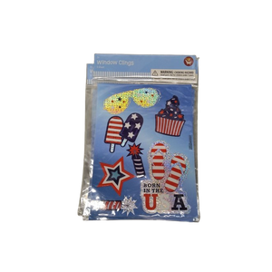 8 Sheets Small Party of Window Clings Decorations, Patriotic American Flag for Glass Windows Born USA,USA Red White Blue Decor
