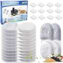 12+12PCS Dog Water Fountain Filters Replacement Compatible with MAILOFY 14L/3.7Gal Dog Water Bowl Filter, Activated Carbon & Sponges for Stainless Steel Dog Fountain