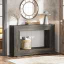 Tribesigns Farmhouse Console Table, 47 Inches Entryway Console Table with Storage, Industrial Hallway Accent Table for Living Room, Entrance (Black)