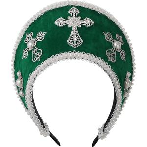 GRACEART Anne Boleyn Hat Headpiece Elizabethan Headwear Tudor Coronet Hood Hat (Style-07, green)