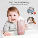 Pouch Holder No Squeeze of Stand Easy to Hold for Food Pouches & Drink Boxes - Baby Pouch Holder Allows for Easy Toddler Self-Feeding and Mess Prevention -Toddler Must HavesPink & Blue