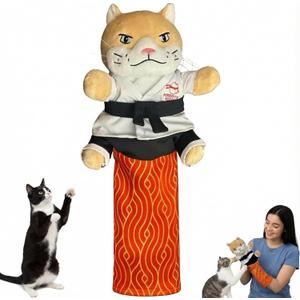 Karate Kitty Puppet Cat Wrestling Glove with Protective Forearm Sleeve, Interactive Hand Puppet Toy for Safe Play with Kittens and Adult Cats