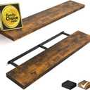 BAYKA Floating Shelves for Wall, 36" Wall Mounted Rustic Wood Shelves for Bathroom, Bedroom, Living Room, Kitchen, Office, Hanging Shelf for Books/Storage/Decor(Rustic Brown,Set of 2) (36inches)