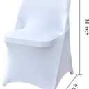 50 Pcs White Folding Chair Cover Washable Removable Universal Fitted Chair Cover Protector for Wedding Party Banquet Holidays Celebration Decoration Chair Covers