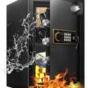 YAYAG 2.5 Cuft Home Safe Box Fireproof Waterproof, Anti-Theft Security Box with Emergency Type-C External Interface, Electronic Digital Keypad, Safety Personal Combination lock for Office Document