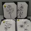 Framed Black and White Bathroom Wall Art, 4 Piece Vintage Floral Canvas Prints Artwork for Farmhouse, Rustic Minimalist Flower Botanical Pictures for Bedroom Living Room Wall Decor, 8x10x4 (Pack)