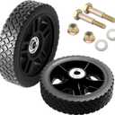 AR-PRO 7-Inch Lawn Mower Wheels - Replacement 7" Push Lawn Mower Wheels with 1-1/4" Width Hub and 1/2" Bearings - Fit for Standard Lawn Mowers, Pressure Washers, Generators and More (2-Pack)