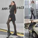 Fleece Lined Tights Women, Warm Pantyhose leggings Women,Fake Translucent Thermal Skin Colored Tights for Winter (Black, M)