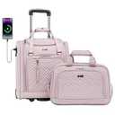 Coolife Luggage Carry On Luggage Underseat Luggage Suitcase Softside Wheeled Luggage Lightweight Rolling Travel Bag Underseater (Pink, Carry-On 16-Inch)