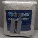 Kingnex Extra Wide Oversized King Bedspread 128x120 for Tall Bed Ultrasonic Quilted Coverlet Set 3 Piece - 1 Quilt, 2 Pillowcases White