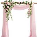 Wedding Arch Draping Fabric, 29" x 20ft Blush Sheer Curtains Wedding Decorations for Ceremony, 6.7 Yards Blush Chiffon Draping Fabric Backdrop
