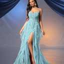 Women's Sequin Tulle Prom Dresses Summer Formal Evening Gown Spaghetti Wedding Bridesmaid Party Cocktail Maxi Dress (Large)