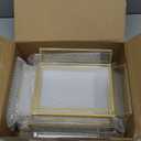 12 Pieces Gold Frames Clear Acrylic Sign Holder Double Sided Menu Display Stand with Gold Borders 2mm Table Number Holder for Wedding Recipe Cards Photo Display(Horizontal Vertical, 4 x 6 Inch)