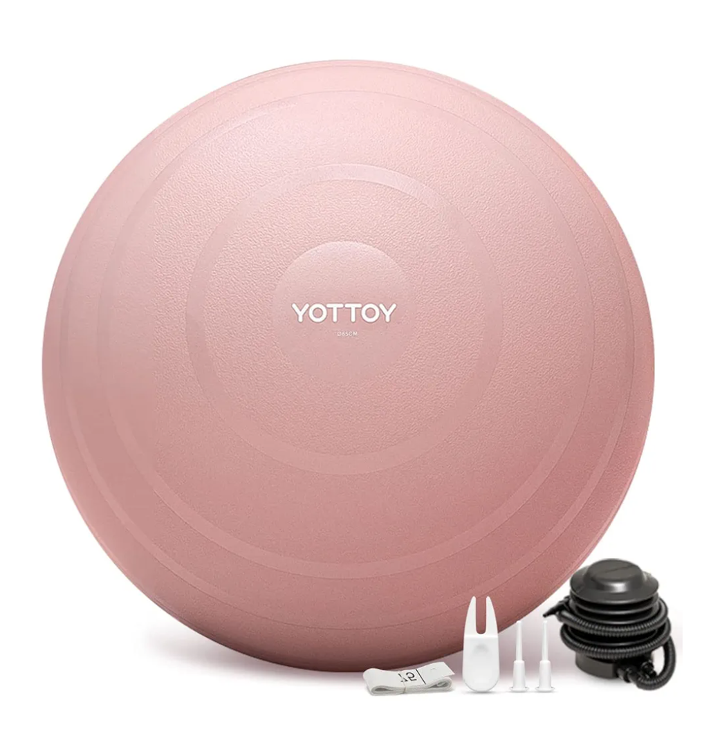 YOTTOY Anti-Burst Exercise Ball for Working Out, Yoga & Pregnancy, Extra Thick Workout Ball for Physical Therapy & Fitness