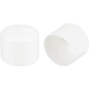 uxcell 4pcs 58mm(2 1/4") Rubber End Caps, Round Vinyl Plug Insert Plastic End Caps for Tubing, Fence, Pipe Post, Furniture, Railing, White