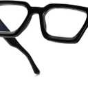 Cyxus Blue Light Glasses Women Men Chunky Retro Rectangle Frame UV400 Protection Computer Gaming 8143T01 (Black)