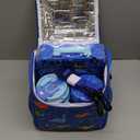 Bento Lunch Box for Kids with 17oz Soup Thermo, Insulated Tumbler Water Bottle and Insulated Lunch Bag, Leak-Proof 3 Compartment Lunch Food Container with Ice Pack for Kids to School-Dinosaur