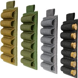 Generic 4pcs 6 Hole Shell Card Holder with Adhesive Back Sticker - 12/20 Ga Side Saddle Shell Carrier for Rifle Shotgun Cartridge Ammo