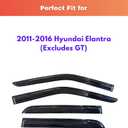 KPY Rain Guards Fit for 2011-2016 Hyundai Elantra Sedan, Out-Channel Window Visors Vent Wind Deflectors 4PC, Car Accessories for 11-16 Elantra Sedan (Excludes GT)