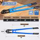 Bolt Cutter with Drop Forged Cr-Mo Alloy Steel Blades,with Ergonomic Handle,Heavy Duty Metal Cutter for Rebars, Chains, Locks, Wires, Bolts, Fence. (30in)
