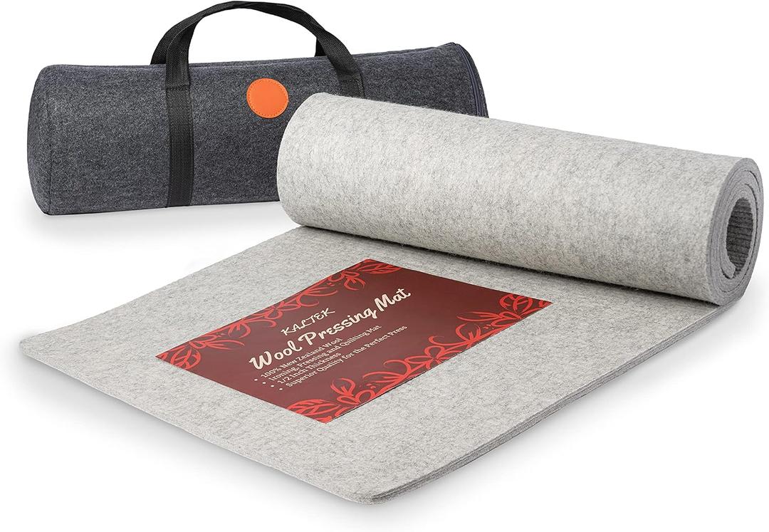 Extra Large Wool Pressing Mat 22" x 60" with Carrying Case 100% New Zealand Wool Ironing Pad for Quilting, Sewing & Embroidery Heat Retaining & Double-Sided Pressing Surface