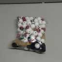 Landical 180 Piece DIY Christmas Snowman Wooden Bead Crafts Christmas DIY Ornaments Red Black Buffalo Plaid Wood Round Bead Xmas Print Wooden Beads with Twine Scarf for Crafts (Classic Color)