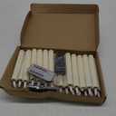 Funtery 24 Pieces 6.5" Flameless LED Taper Candles with 4 Remote Timer Battery Operated Short Window Candles Bulk Flickering Candlesticks for Christmas Wedding Home Decorations(Classic Style)