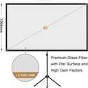 Portable Projector Screen with Stand, Outdoor Movie Screen, 80 Inch 16:9, Light-Weight, Mobile and Compact, Easy Setup and Carrying, Projection Screen with 1.2 Gain Glass Fiber, Idea for Home Cinema.