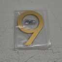 HASWARE Floating House Number 6 inch Stylish Door Numbers Alphabet Plaque Street Home Address Numerals (Golden, 9)