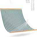 Lazy Daze Hammocks Quick Dry Hammock with Spreader Bar 2 Person Double Hammock with Chains Outdoor Outside Patio Poolside Backyard Beach 450 lbs Capacity, Green Stripes (Green Stripes)
