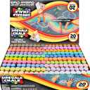 JOYIN 180 PCS Washable Sidewalk Chalks Set in 20 Colors Non-Toxic Jumbo Chalk for Outdoor Art Play, Painting on Chalkboard, Blackboard and Playground