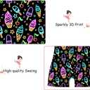 Idgreatim 2-10 Years Gymnastics Leotards for Girls Sparkly Biketards Unitards Athletic Tumbling Outfit (Neon Ice Cream)