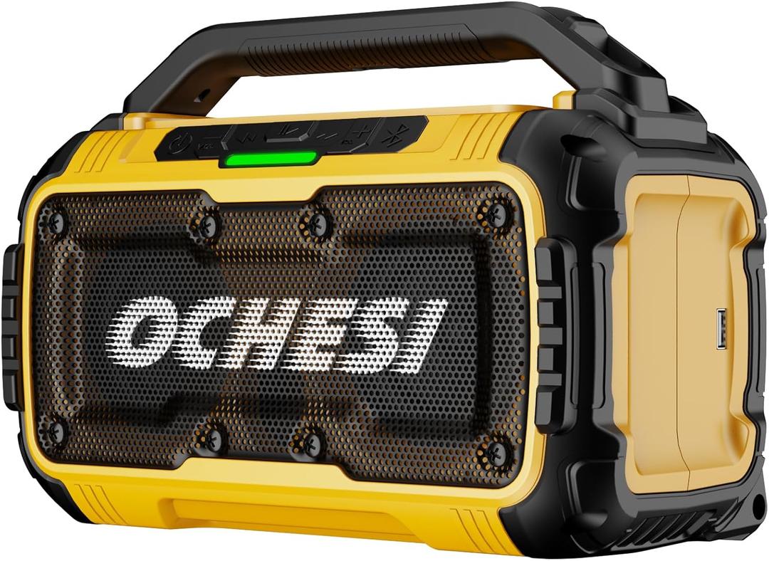 Cordless Bluetooth Speaker for DeWalt 20V Max Batteries, 80W Portable Jobsite Stereo Speaker with Dual Speakers and USB Port, Suitable for Camping, Home, Jobsite and Parties((No Battery/Charger)