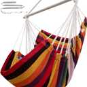 ADVOKAIR Hammock Chair Swing (500 lbs Max) - Hanging Hammock Chair Rope Swing Indoor for Bedroom, Outdoor, Patio, Bedroom, Porch, Deck - Sturdy Steel Bar with Anti-Slip Safety Rings (A Rainbow Colors)