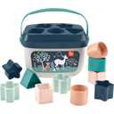 Fisher-Price Stacking Toy Baby's First Blocks Set of 10 Shapes for Sorting Play for Infants Ages 6+ Months, Navy Fawn 