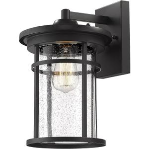 Casia Outdoor Wall Lights, Anti-Rust Outdoor Wall Sconces, Traditional Exterior Lantern, Outside Mounted Lights, Exterior Lighting Fixture for Patio, Porch, Garden,Balcony (Black, 14.17" H)