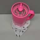 Ice Shaker 32 oz Tumbler with Handle and Straw | 32oz Neon Pink | Cold for 30+ Hours | 2-in-1 Tumbler Shaker Bottle | Odor-Free 32 ounce Bottle for Water, Protein Shakes, Smoothies, Cocktails