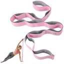 Stretching Strap with 11 Loops Yoga Stretch Strap for Physical Therapy Pilate Ballet Dance Non Slip Exercise Leg Stretch Band for Hamstring Leg Stretching Flexibility (Pink)