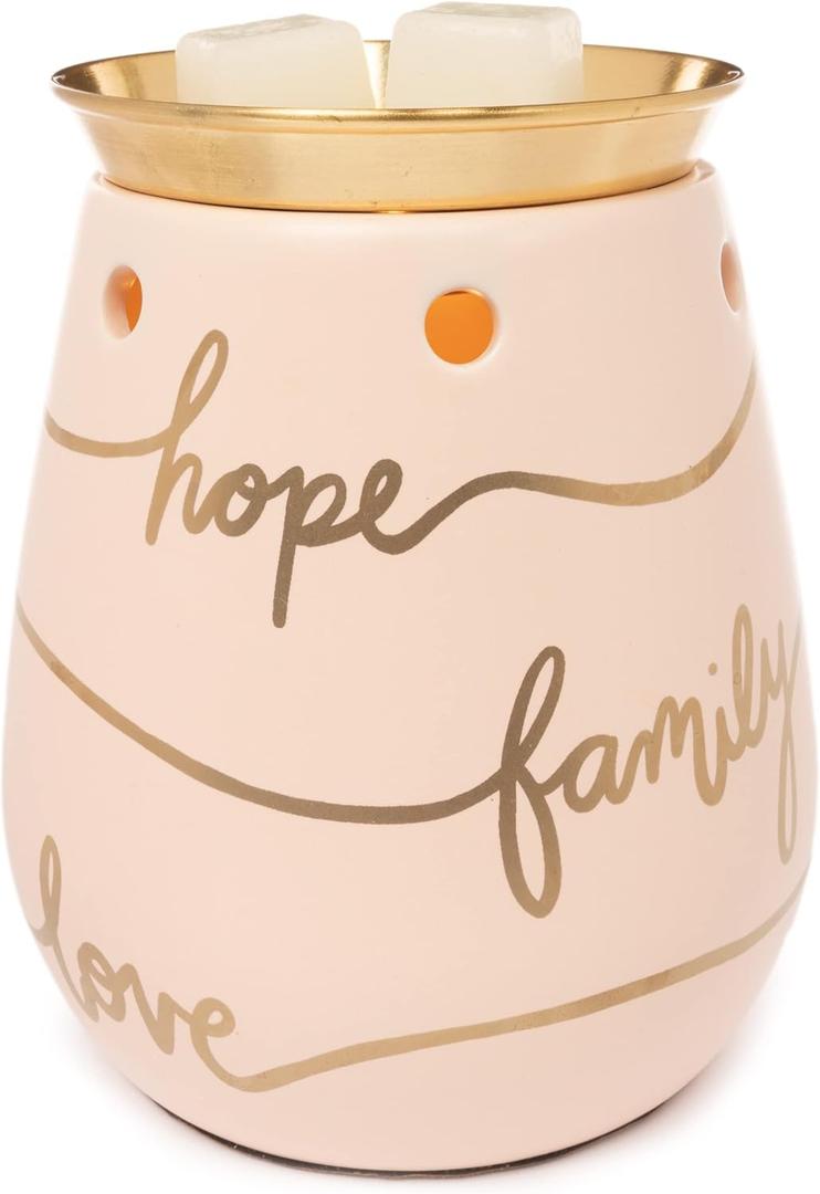 Scentsationals Wax Melt Warmer, Wax Warmer for Scented Wax Melts - Hope, Love, Family - Candle Wax Melter for Fragrance Cubes and Tarts