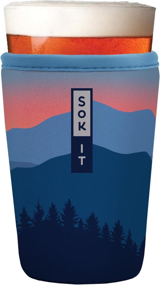 Sok It PintGlassSok Beer Glass Sleeve Insulated Neoprene Cover (Blue Ridge, Pint Glass Sleeve)